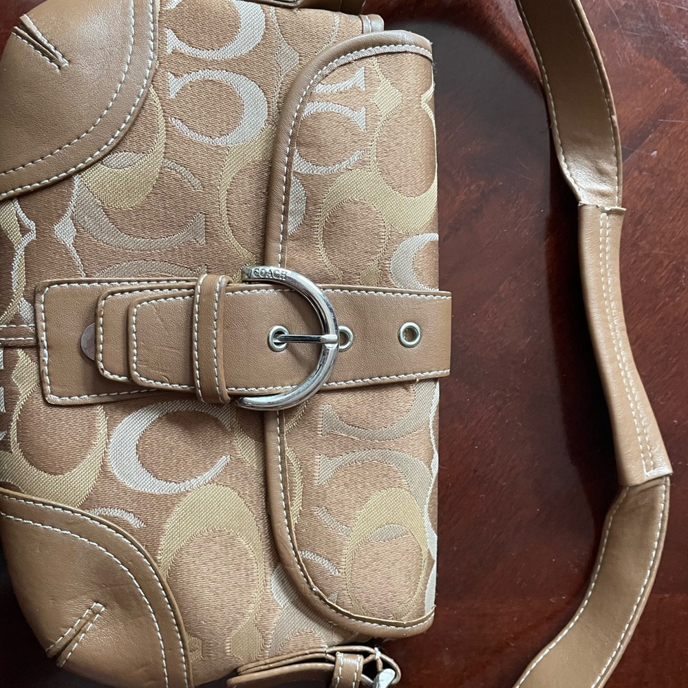 Coach gold small hobo